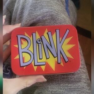 Mattel BLiNK Card Game Tin - Yellow with Red & Blue Graphics